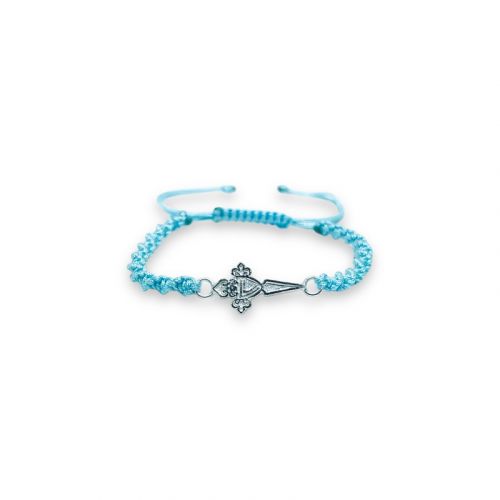 Pulsera Celeste Escudo Plata